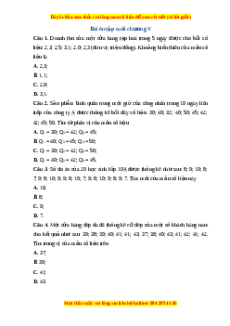 Bài tập trắc nghiệm tổng hợp Chương 5 Toán 10 Kết nối tri thức