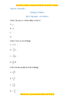 Trắc nghiệm Tập hợp Q các số hữu tỉ Toán 7 Cánh diều