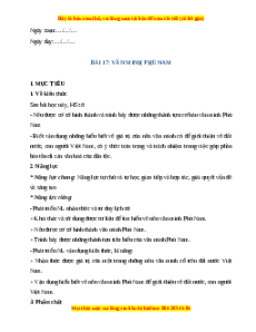 Giáo án Bài 17 Lịch sử 10 Chân trời sáng tạo (2024): Văn minh Phù Nam