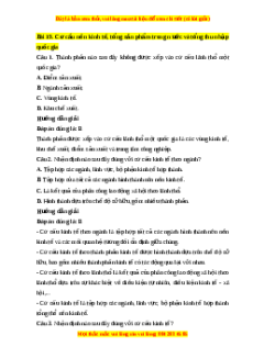 Trắc nghiệm Bài 19: Cơ cấu nền kinh tế, tổng sản phẩm trong nước và tổng thu nhập quốc gia Địa lí 10 Cánh diều
