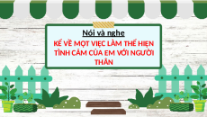 Giáo án Powerpoint Nói và nghe: Kể về một việc làm thể hiện tình cảm của em với người thân Tiếng việt lớp 4 Cánh diều