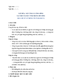 Giáo án Bài 1: Bộ xử lí thông tin ở quanh ta Tin học 9 Cánh diều