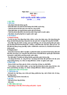 Giáo án Bài 11 Địa lí 10 Kết nối tri thức: Thủy quyển, nước trên lục địa