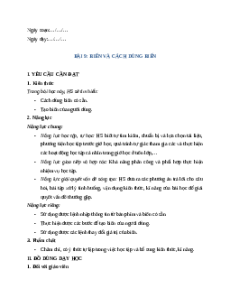Giáo án Chủ đề F Bài 9 Tin học lớp 5 Cánh diều: Biến và cách dùng biến