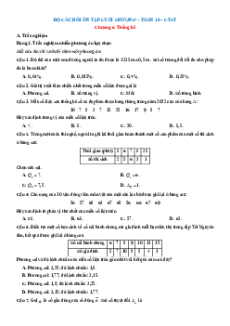 Bài tập ôn tập + Đề kiểm tra Toán 10 Chân trời sáng tạo chương 6