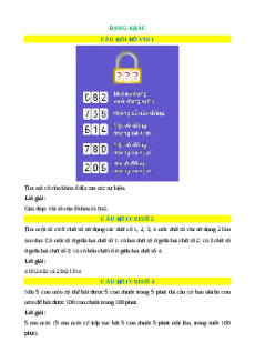 Dạng khác - Toán đố, Toán IQ (có lời giải)