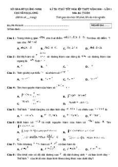Đề thi thử tốt nghiệp Toán trường THPT Chuyên Hạ Long - Quảng Ninh lần 1  năm 2024