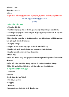 Giáo án Chia số đo thời gian Toán lớp 5 Chân trời sáng tạo