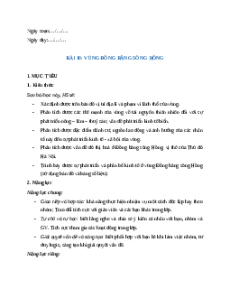 Giáo án Bài 10 Địa lí 9 Cánh diều: Vùng Đồng bằng sông Hồng