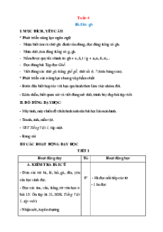 Giáo án Tuần 4 Tiếng Việt lớp 1 Cánh diều