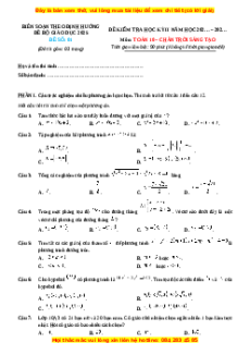 Đề thi Toán 10 Cuối kì 2 Chân trời sáng tạo cấu trúc mới (Đề 1)
