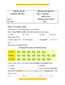 Đề thi giữa kì 1 Toán lớp 4 Chân trời sáng tạo (đề 5)