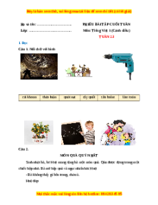 Bài tập cuối tuần Tiếng việt lớp 1 Tuần 23 Cánh diều (có lời giải)