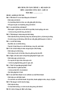 Đề cương ôn tập cuối học kì 1 Kinh tế pháp luật 10 Cánh diều