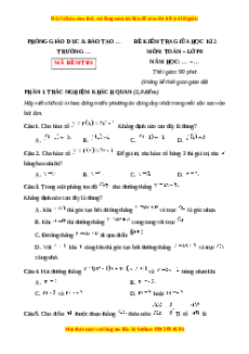 Đề thi giữa kì 2 Toán 8 Chân trời sáng (Đề 1)