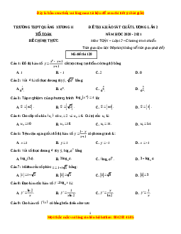 Đề thi thử Toán trường Quảng Xương 2 năm 2021