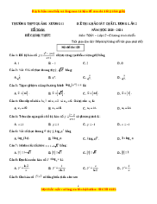 Đề thi thử Toán trường Quảng Xương 2 năm 2021