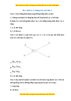 Trắc nghiệm Bài 4: Định lí và chứng minh một định lí Toán 7 Chân trời sáng tạo