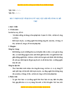Giáo án GDQP 11 Bài 7 (Cánh diều): Pháp luật về quản lí vũ khí, vật liệu nổ, công cụ hỗ trợ