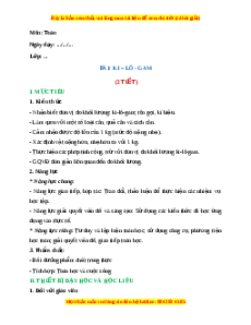 Giáo án Ki - lô - gam Toán 2 Chân trời sáng tạo