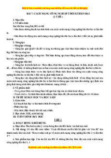 Giáo án Bài 7 Lịch sử 10 Cánh diều (2024): Cách mạng Công nghiệp thời kì hiện đại