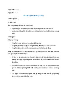 Giáo án Luyện tập chung trang 36 Toán 9 Kết nối tri thức