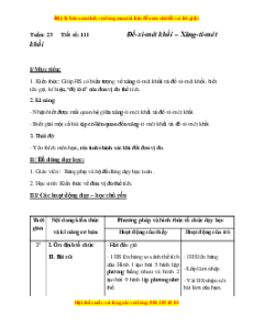 Giáo án Bài 111 Toán lớp 5: Xăng-ti-mét khối. Đề-xi-mét khối