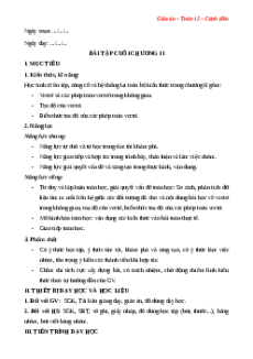 Giáo án Bài tập cuối chương 2 Toán 12 Cánh diều