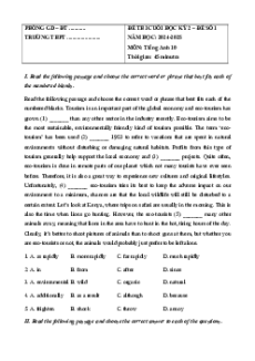 Bộ 8 đề thi cuối kì 2 Tiếng Anh 10 Bright có đáp án