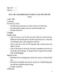 Giáo án Chủ đề F Bài 3 Tin học 12 Cánh diều: Thực hành định dạng văn bản và tạo siêu liên kết