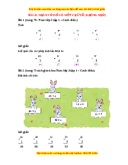 Giải Sgk Toán lớp 3 Bài 32: Nhân với số có một chữ số (không nhớ) (Cánh diều)