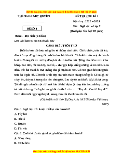 Đề thi giữa học kì 1 Ngữ Văn 10 Cánh diều có đáp án (Đề 1)