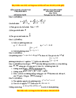Đề thi vào 10 môn Toán tỉnh Điện Biên năm 2020