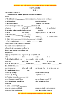 Trắc nghiệm Unit 7: Youth Tiếng Anh 12 - Mai Lan Hương