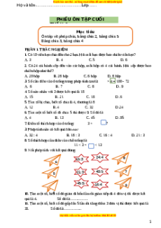 Bài tập cuối tuần Toán lớp 3 Tuần 6 Cánh diều (có lời giải)