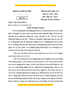 Đề thi giữa kì 1 Ngữ Văn lớp 7 Cánh diều có đáp án (Đề 5)