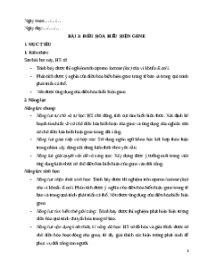 Giáo án Bài 3 Sinh học 12 Cánh diều: Điều hòa biểu hiện gene