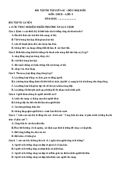 Bài tập ôn tập Giữa kì 1 GDCD 9 Cánh diều cấu trúc mới