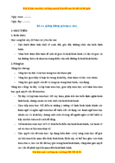 Giáo án Hình bình hành Toán 8 Cánh diều