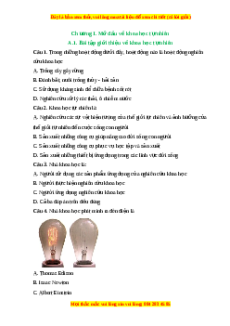 Trắc nghiệm Giới thiệu về khoa học tự nhiên KHTN 6 Kết nối tri thức