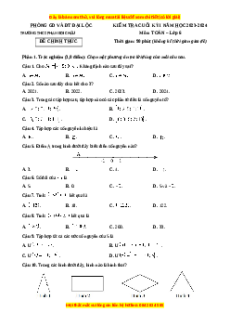 Đề thi cuối kì 1 Toán 6 Kết nối tri thức Phòng GD&ĐT Kim Bôi - Hòa Bình