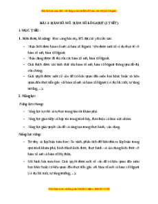 Giáo án Hàm số mũ. Hàm số lôgarit Toán 11 Chân trời sáng tạo