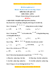 Đề thi giữa kì 1 Toán 6 Kết nối tri thức (Đề 4)
