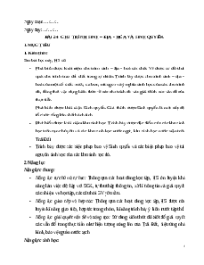 Giáo án Bài 24 Sinh học 12 Cánh diều: Chu trình sinh - địa - hoá và Sinh quyển