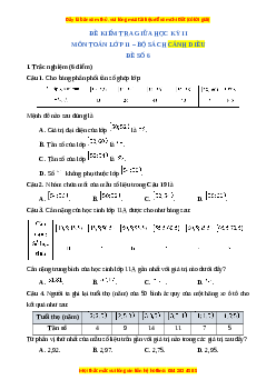 Đề thi giữa kì 2 Toán 11 Cánh diều (Đề 6)