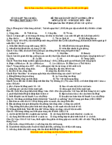 Đề thi thử tốt nghiệp Lịch sử trường THPT Hậu Lộc 1 lần 1 năm 2024