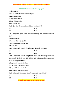 Trắc nghiệm Bài 13 Công nghệ 6 Cánh diều: Nồi cơm điện và bếp hồng ngoại