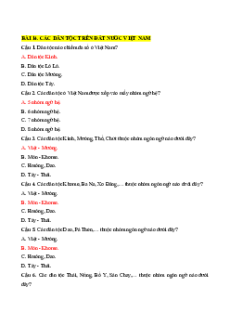 Trắc nghiệm Bài 14: Các dân tộc trên đất nước Việt Nam Lịch sử 10 Đúng-Sai 2025