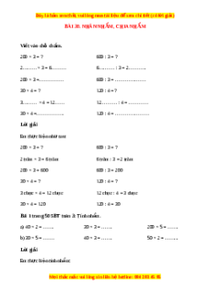 VBT Toán lớp 3 Bài 30 (Chân trời sáng tạo): Nhân nhẩm, chia nhẩm