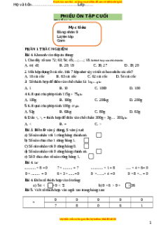 Bài tập cuối tuần Toán lớp 3 Tuần 5 Cánh diều (có lời giải)